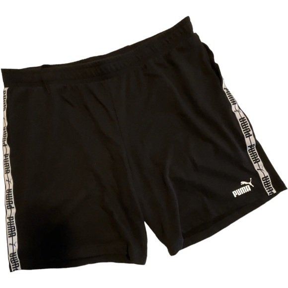 Men’s Shorts Plus Size 4XL Puma Invert Tape Mens Workout Shorts Black - Picture 1 of 11